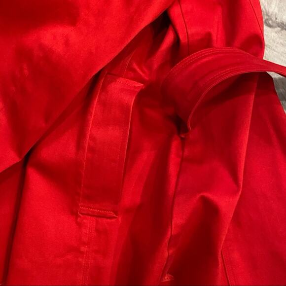 Anne Klein 8 Red Open Front Stretch Cotton Blazer, Self-Tie PRISTINE! - Picture 5 of 9